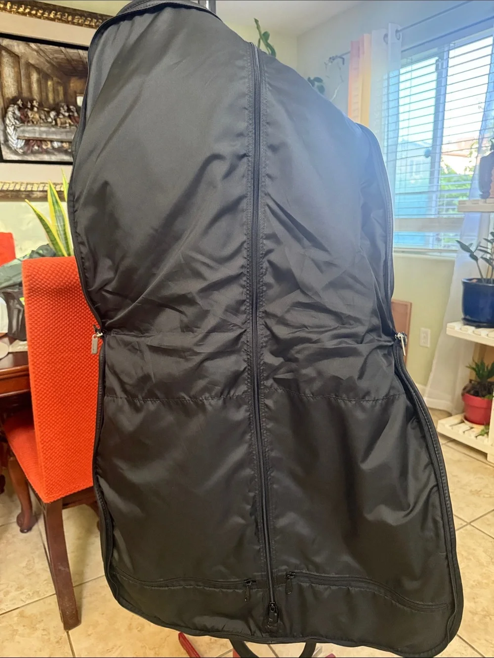 Genuine soft leather garment bag. Excellent condition .
